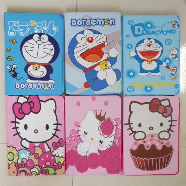 Bao da iPad Air, Air2, Pro9.7, iPad2017, iPad2018 Doraemon, Kitty khay dẻo