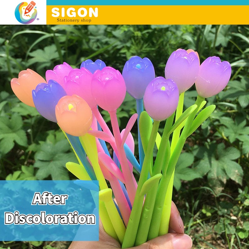 Bút Gel Hình Hoa Hồng Thay Đổi Màu Sắc Sáng Tạo Phù Hợp Cho Trường Học / Văn Phòng