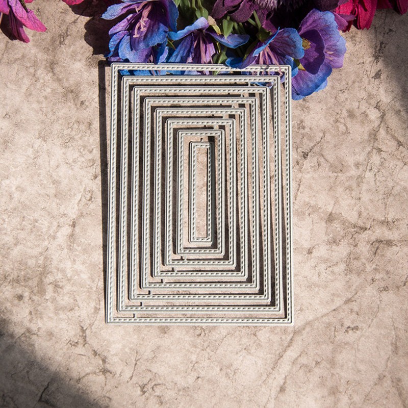 Khuôn cắt giấy kim loại hoạ tiết hình chữ nhật độc đáo