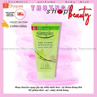 Sữa rửa mặt Simple Kind To Skin Refreshing Facial Wash 150ml - Xanh lá