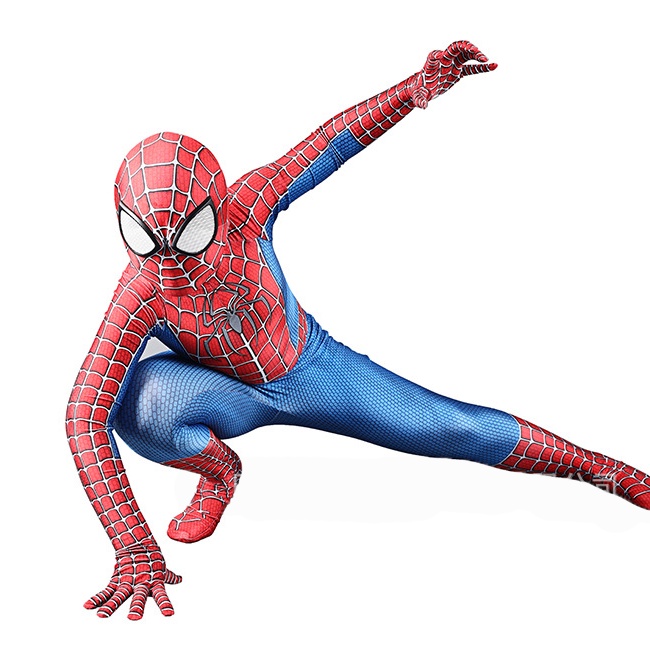 Quần áo siêu nhân Người Nhện, đồ hóa trang SpiderMan cực chất áo liền quần kèm mũ trùm