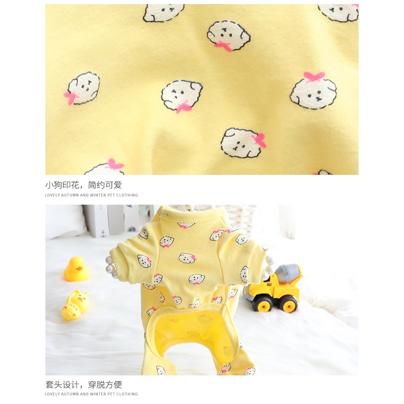 Bộ jum thun CAMQUYTSTORE in họa tiết cún bichon cho thú cưng