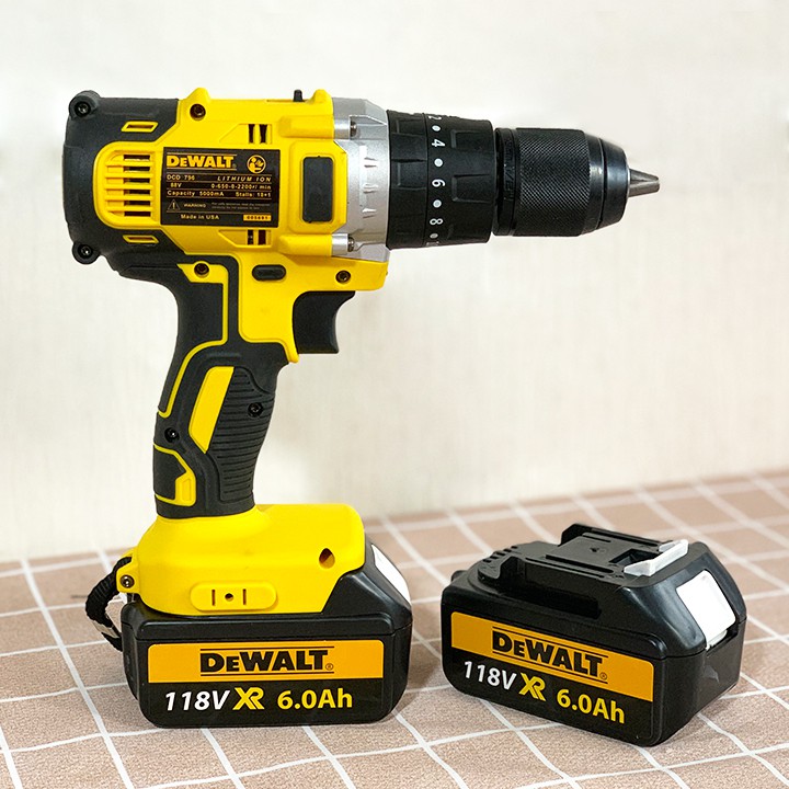 Máy khoan có búa dùng pin DEWALT 118V - PIN chuẩn 10 Cell - Khoan tường, bắt vit, siết bulong,..