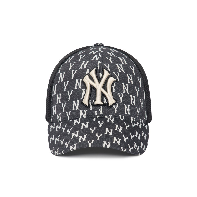 Mũ lưỡi trai MLB thêu chữ NY phối lưới hoạ tiết monogram hàng xuất dư cao cấp phong cách Hàn Quốc - Hùng Nón Hiệu