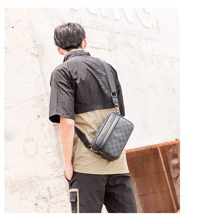 Túi Đeo Chéo Họa Tiết Caro Kiểu Ngang Praza - DCS0132