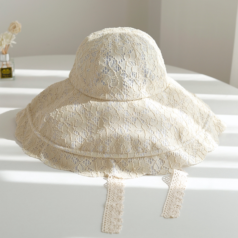 Nón Tai Bèo Phối Ren Hoa Xinh Xắn Thời Trang Retro Hàn Quốc Cho Nữ
