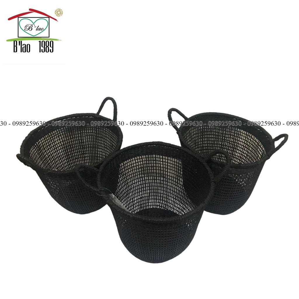 Bộ giỏ sọt cói xuất Úc đan tay thủ công bằng vật liệu cói tự nhiên.