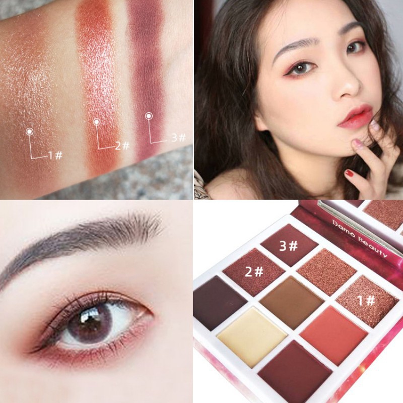 [Hàng mới về] Bảng phấn mắt 9 màu lì và màu sắc lung linh thương hiệu Damo Beauty | BigBuy360 - bigbuy360.vn