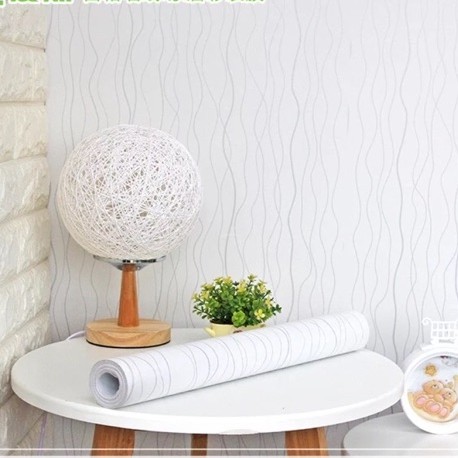 10m giấy dán tường sẵn keo sóng trắng (10m x 45cm / cuôn) 5184-2 | BigBuy360 - bigbuy360.vn