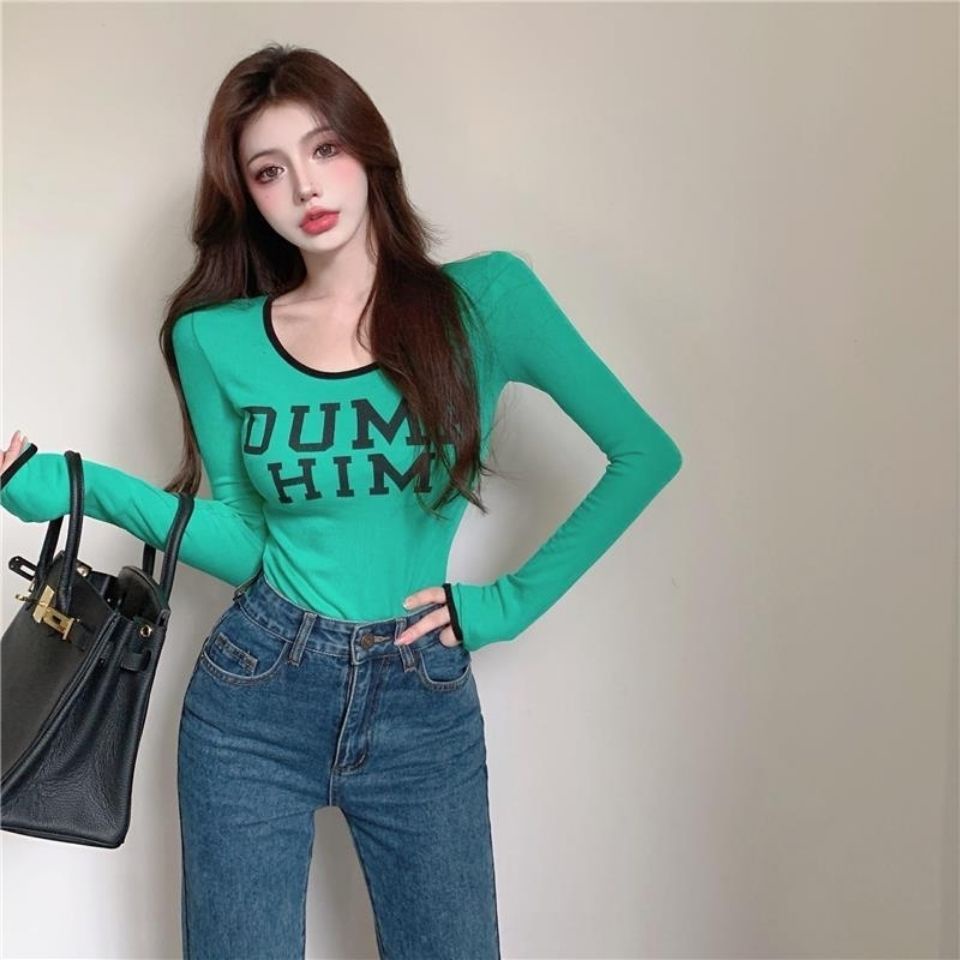 Áo Thun Tay Dài Cổ Tròn Hoạ Tiết In Phong Cách Retro