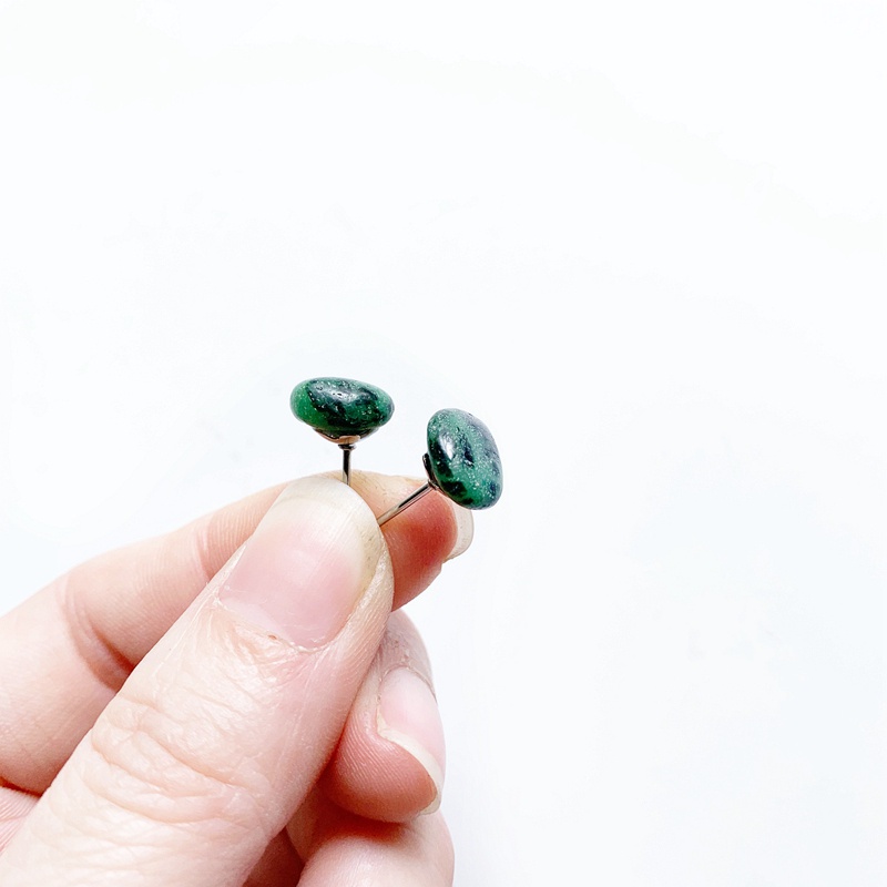 Bông Tai Đá Mini Đinh Vintage Dễ Thương Không Đều Đá Tumbled Pha Lê Bông Tai Citrine Bông Tai Tai Dành Cho Nữ Cô Gái Thời Trang