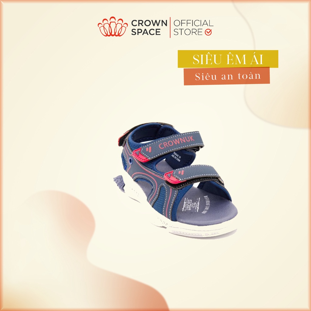 Dép Quai Hậu Bé Trai Crown Space Cao Cấp CRUK542 Sandal Bé Trai Nhẹ Êm, Chống Hôi Chân Chuẩn Y Khoa Size 26 đến 35