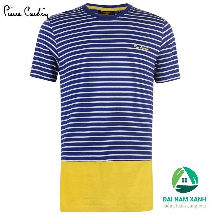 Áo Thun Nam Cổ Tròn Pierre Cardin Stripe Block (màu Royal/Yellow)