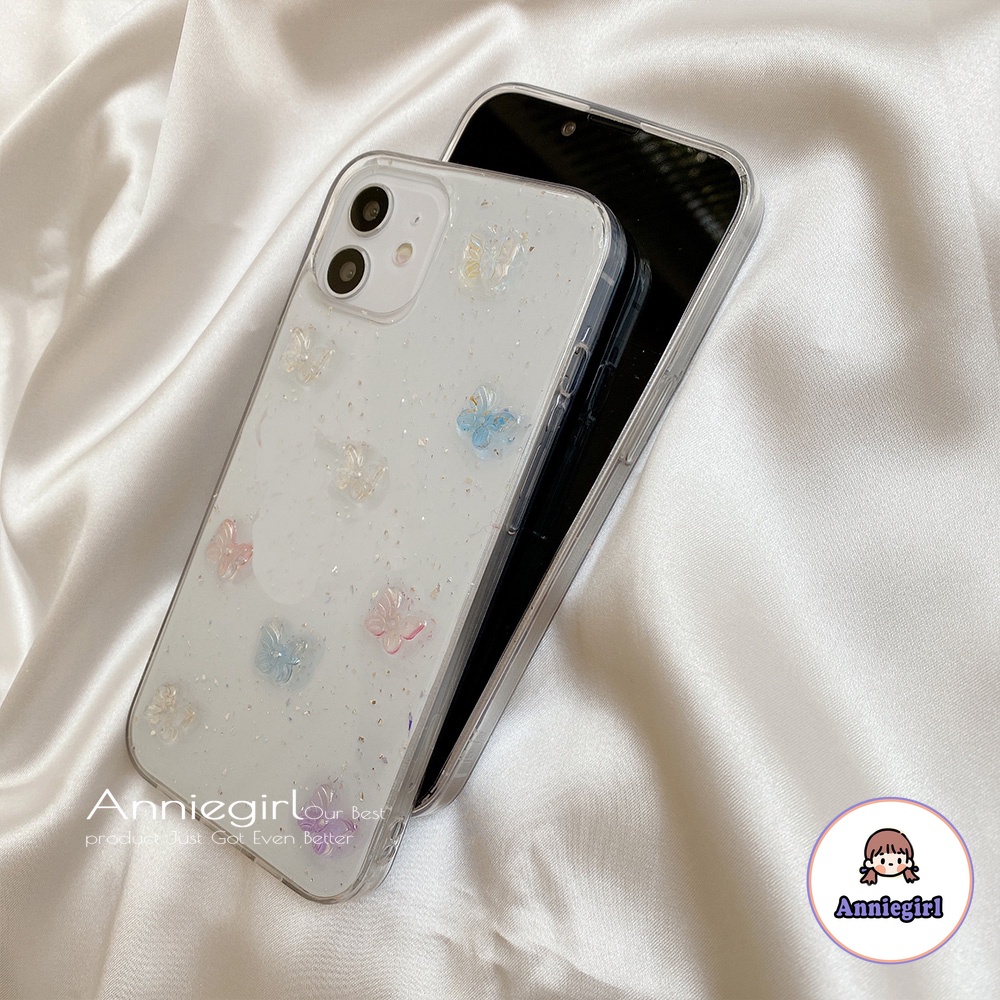 Ốp Điện Thoại TPU Mềm Hình Bướm 3D Lấp Lánh Cho IPhone 14 13 12 11 Pro Max X XS XR 8 7 Plus