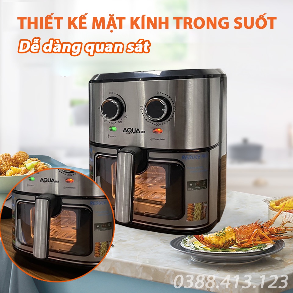 Nồi chiên không dầu Aqua 9L - Dung tích 9.5 Lít - Nồi chiên hàng xuất Thái Lan - Hàng chính hãng