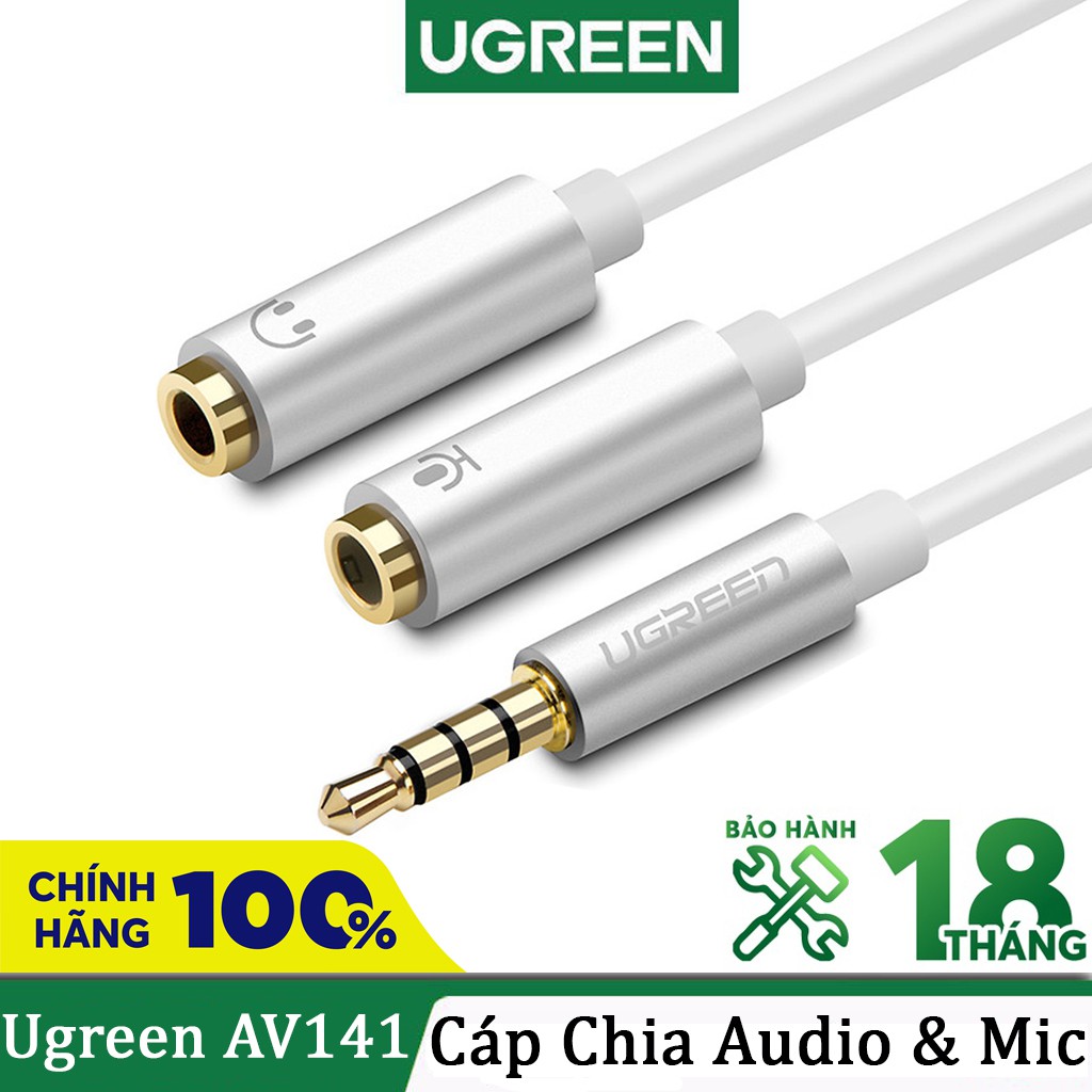 Cáp Chuyển Đổi Âm Thanh 3.5mm Ra Tai Nghe Và Mic Ugreen AV141 Cao Cấp