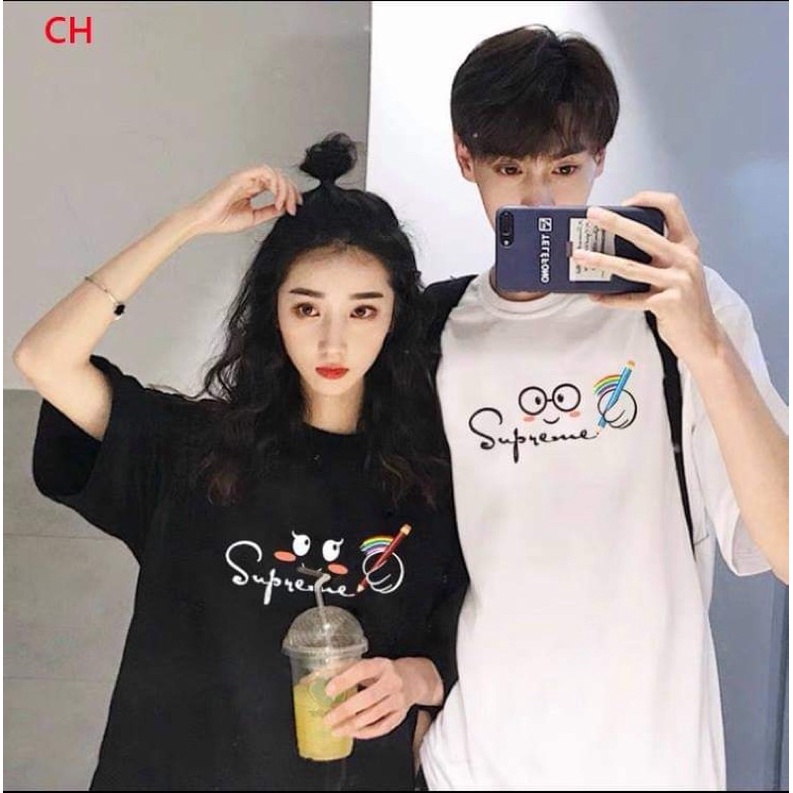 Áo đôi supreme CH12, Áo đôi nam nữ, Áo thun Unisex From rộng, chất đẹp mặc không xù - MODY