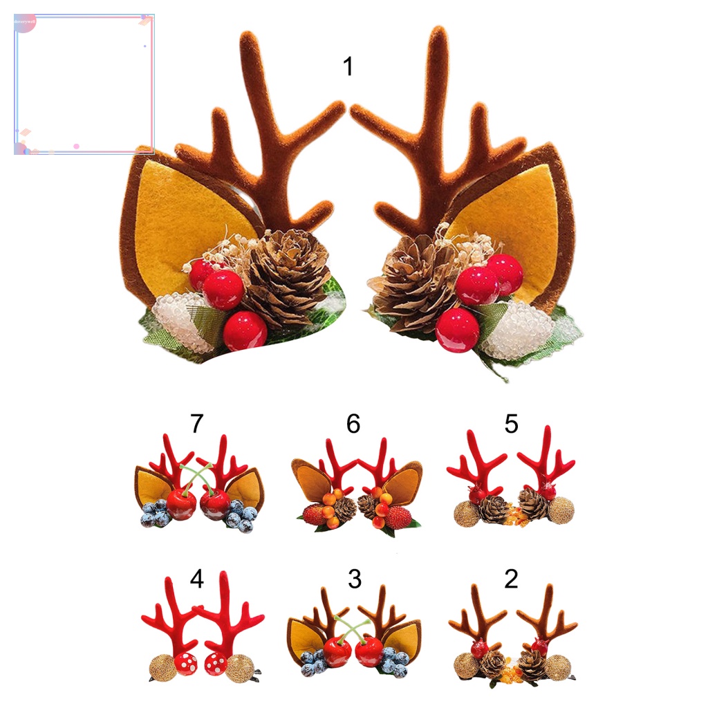 1 Cặp Kẹp Tóc Hình Tuần Lộc Giáng Sinh Sáng Tạo