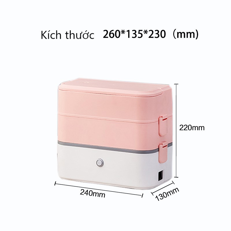 Hộp cơm cắm điện 2 tầng 4 ngăn inox giữ nhiệt hâm đóng và tự nấu chín thức ăn, Hộp Đựng Cơm Đi Làm.
