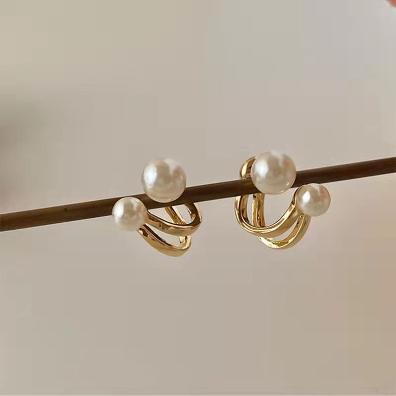 Bông Tai Bạc 925 Đính Ngọc Trai Đơn Giản Thời Trang Phong Cách Hàn Quốc