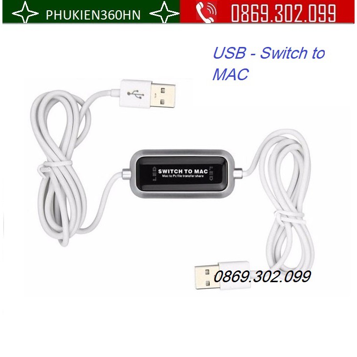 Cáp USB Thông Minh USB 2.0 Kết Nối Liên Kết Dữ Liệu trực tiếp Giữa MAC và PC Truyền Tập Tin 2 Máy Tính qua cổng USB