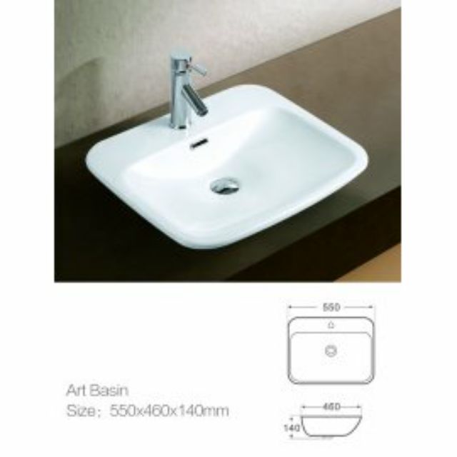 Chậu rửa, lavabo đặt bàn Aqualem FT316, men kháng khuẩn