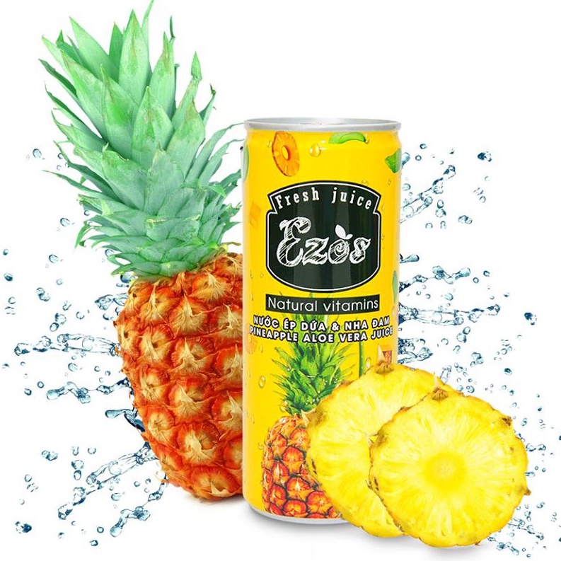 Nước Ép Dứa Nha Đam Ezos Lốc 6 Lon x 240ml