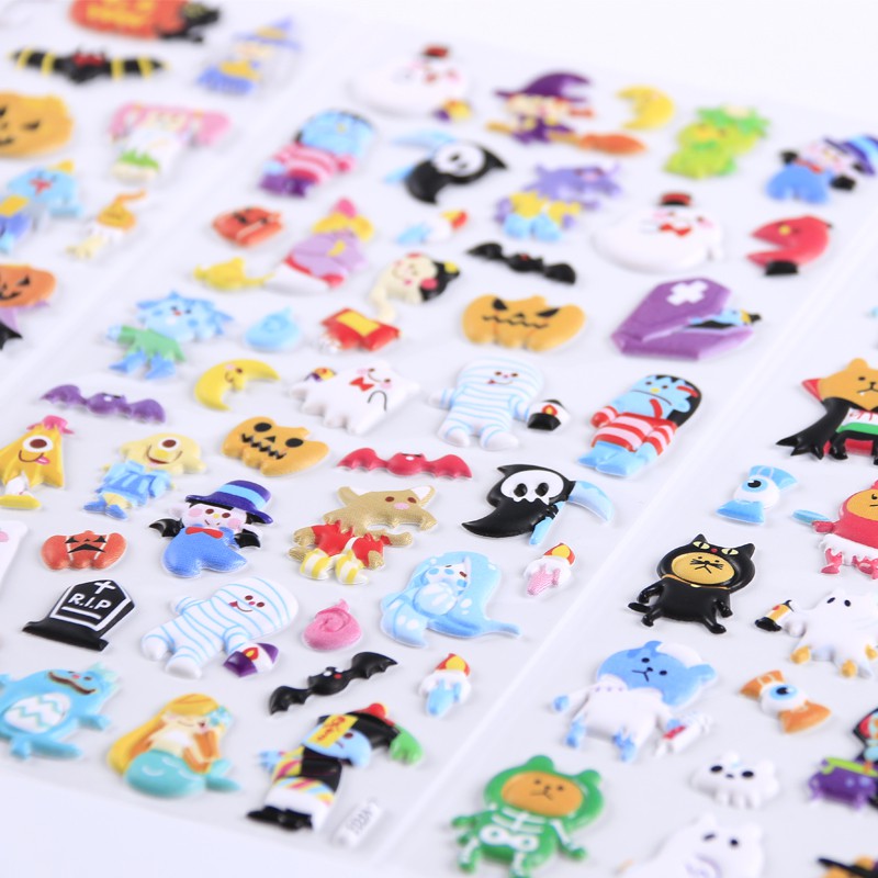 Sticker Dán Trang Trí Halloween Hình Quả Bí Ngô Hoạt Hình Đáng Yêu Cho Bé