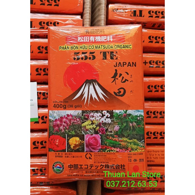 Gói 36 túi Phân Bón Hữu Cơ Nhật Matsuda Organic 555+TE hộp 400g