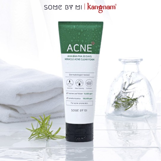 Sữa Rửa Mặt Some By Mi AHA-BHA-PHA 30 Days Miracle ACNE Clear Foam 100ml