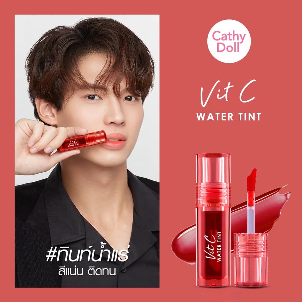 [Thailand +Tặng Hình Win] Son Tint Cathy Doll Vit C Water Tint Bền Màu Không Gây Khô Môi