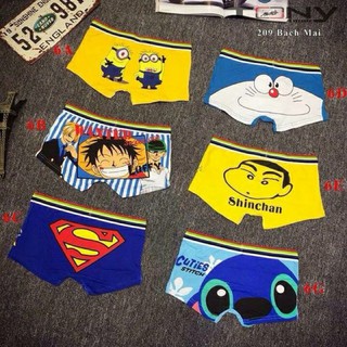 Quần lót nam boxer hoạt hình, sịp nam hoạt hình cotton co giãn 4 chiều thấm hút mồ hôi tốt