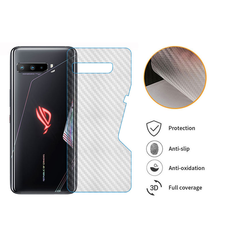 Miếng dán sợi carbon bảo vệ mặt lưng cao cấp cho điện thoại ASUS Rog Phone 5 5s Pro Ultimate 3 2