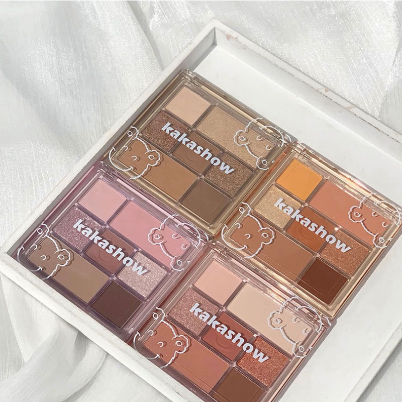 [Hàng mới về] Bảng phấn mắt KAKASHOW chống nước nhiều màu sắc thiết kế họa tiết gấu dễ thương