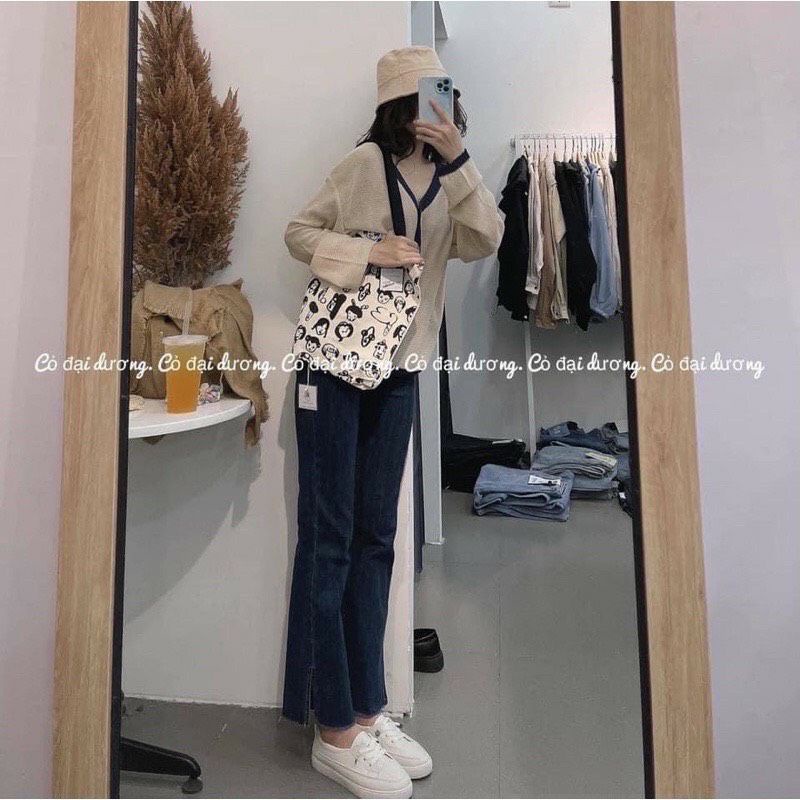 Quần jeans nữ, suông rộng, ống đứng giãn xịn cạp cao | BigBuy360 - bigbuy360.vn