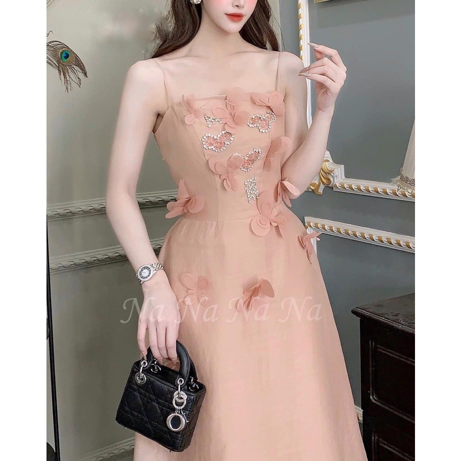 Váy tơ đính hoa siêu xinh