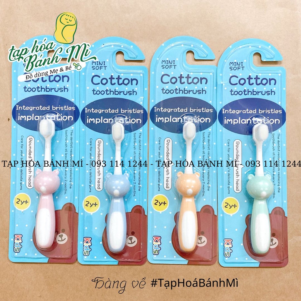 Bàn chải đánh răng cho bé Minisoft cotton toothbrush lông tơ mềm mịn (nhiều mẫu)