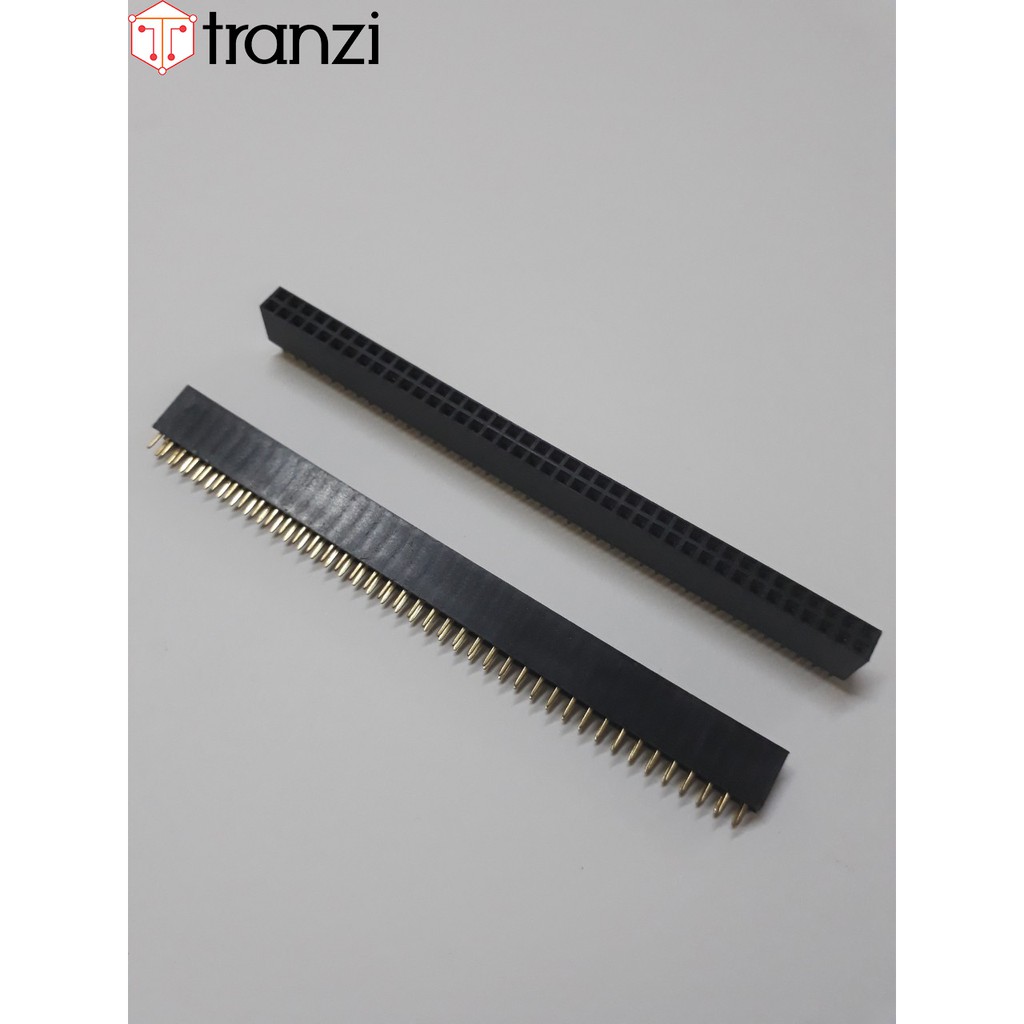 Giăm cắm 2.54mm đôi cái thẳng 2x40P 8.5mm đen - túi 5 cái