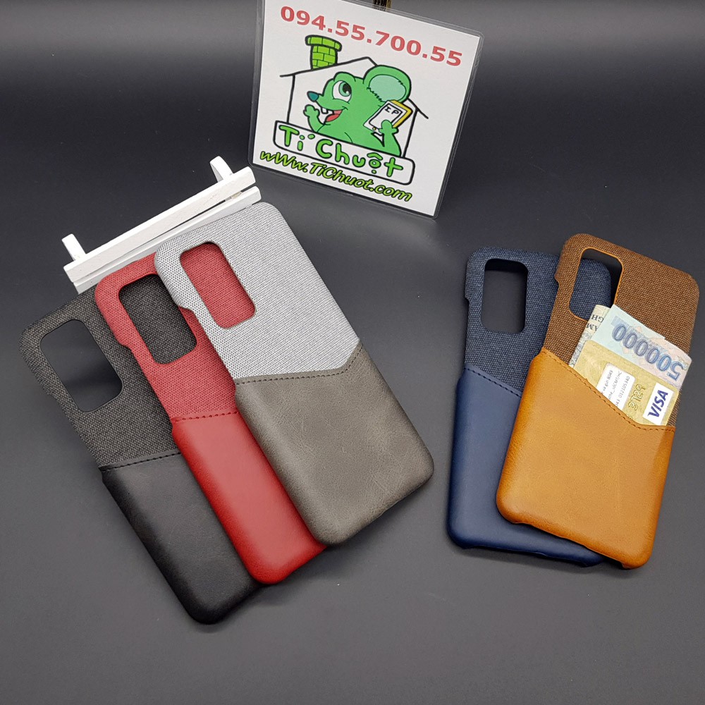 [Ảnh Thật] Ốp Lưng Xiaomi Mi 10T/ 10T PRO 5G Vải Fabric Phối Da Nhét Tiền Thẻ ATM