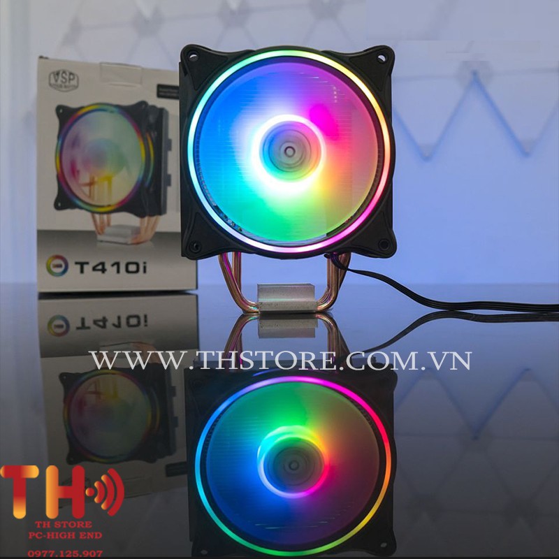 Quạt Tản nhiệt CPU VSP T410i Fan 12cm RGB hỗ trợ AMD Intel