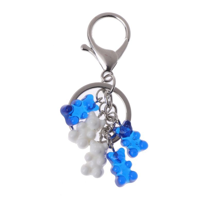 YOI*Gummy Bear Keychain Candy Bear Resin Pendant Charms Colorful Handbag Keyring
