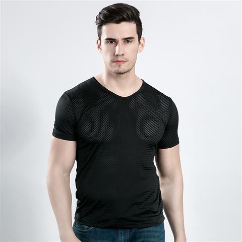 ❄Men TShirt Ice Silk Tshirt Short Sleeve T-shirt 1 / 2pcs summer ice silk t-shirt men's short sleeve mesh cut out loose