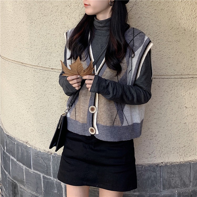 Áo cardigan len dáng gilê khoác ngoài [ORDER]