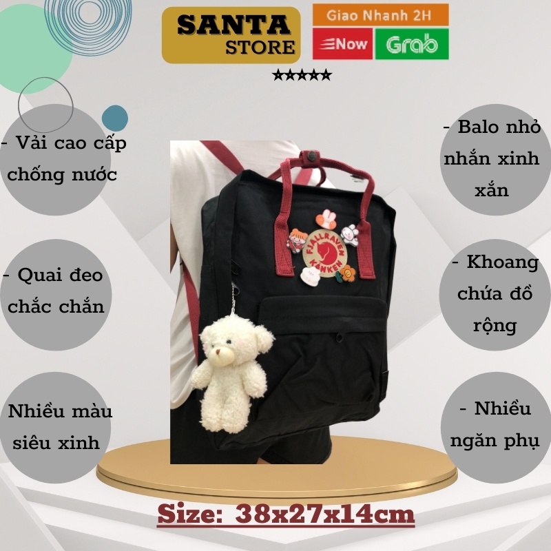 Balo vải nam nữ thời trang đi học cao cấp màu vàng SANTA STORE phong cách basic ulzzang Hàn Quốc chống nước giá rẻ