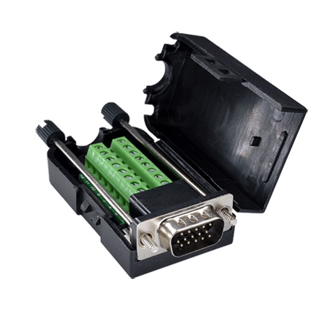 Cổng DB15 đầu đực 16 chân nối dây bắt vít domino có vỏ