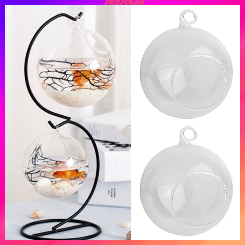 Set 2 giá đỡ đèn cầy hình quả cầu thủy tinh treo trang trí