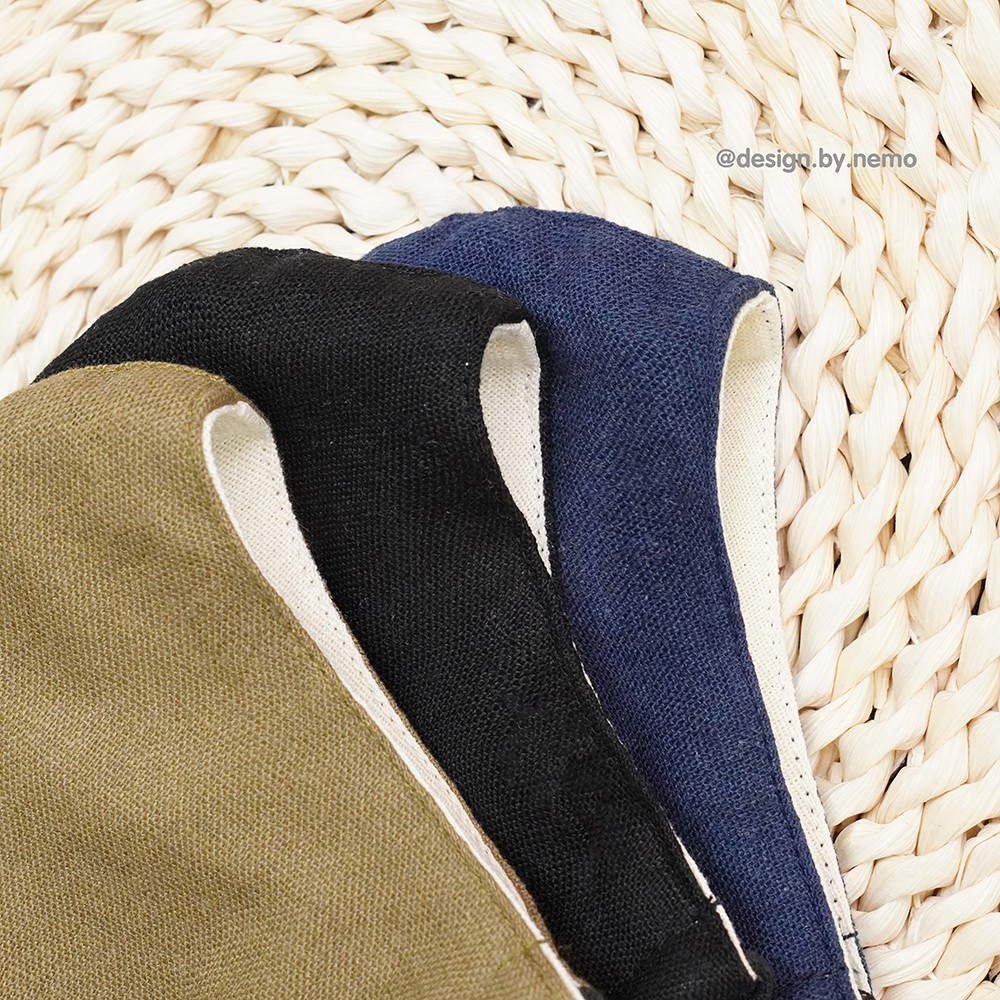 KHẨU TRANG LINEN 3 LỚP NEMO HANDMADE, CHỐNG NẮNG, CHỐNG BỤI, HỢP THỜI TRANG - Mã KTLN3MN | BigBuy360 - bigbuy360.vn