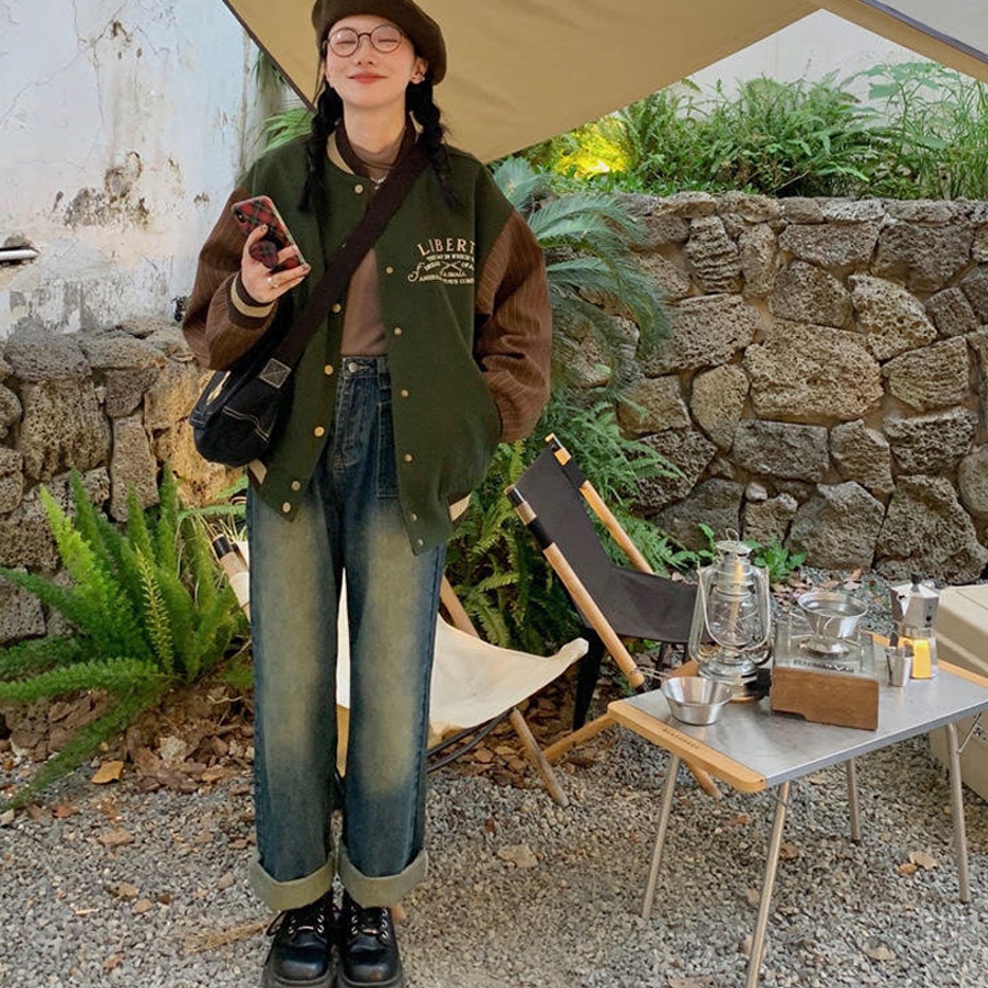 Áo Khoác Bomber Jacket Varsity Chất Đẹp Có Ảnh Thật - Áo Bomber Nam Nữ Hót Trend Màu Vintage