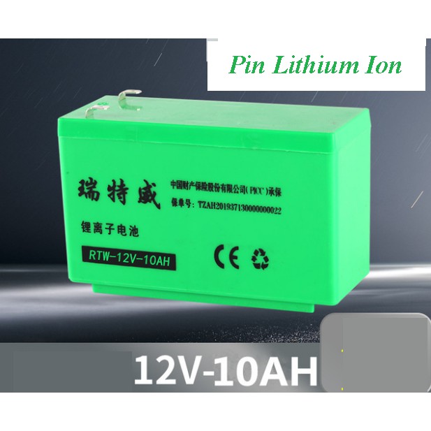 Bình ắc quy 12V 10Ah RTW XANH LÁ - Bình Ắc quy Lithium Ion cho Bình Xịt Điện