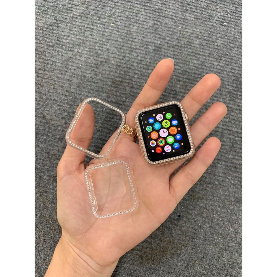 Ốp viền đính đá trong suốt dành cho apple watch